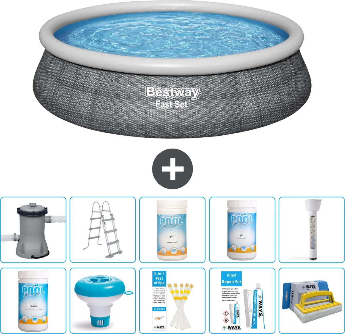 Bestway Rond Opblaasbaar Zwembad Fast Set 457cm