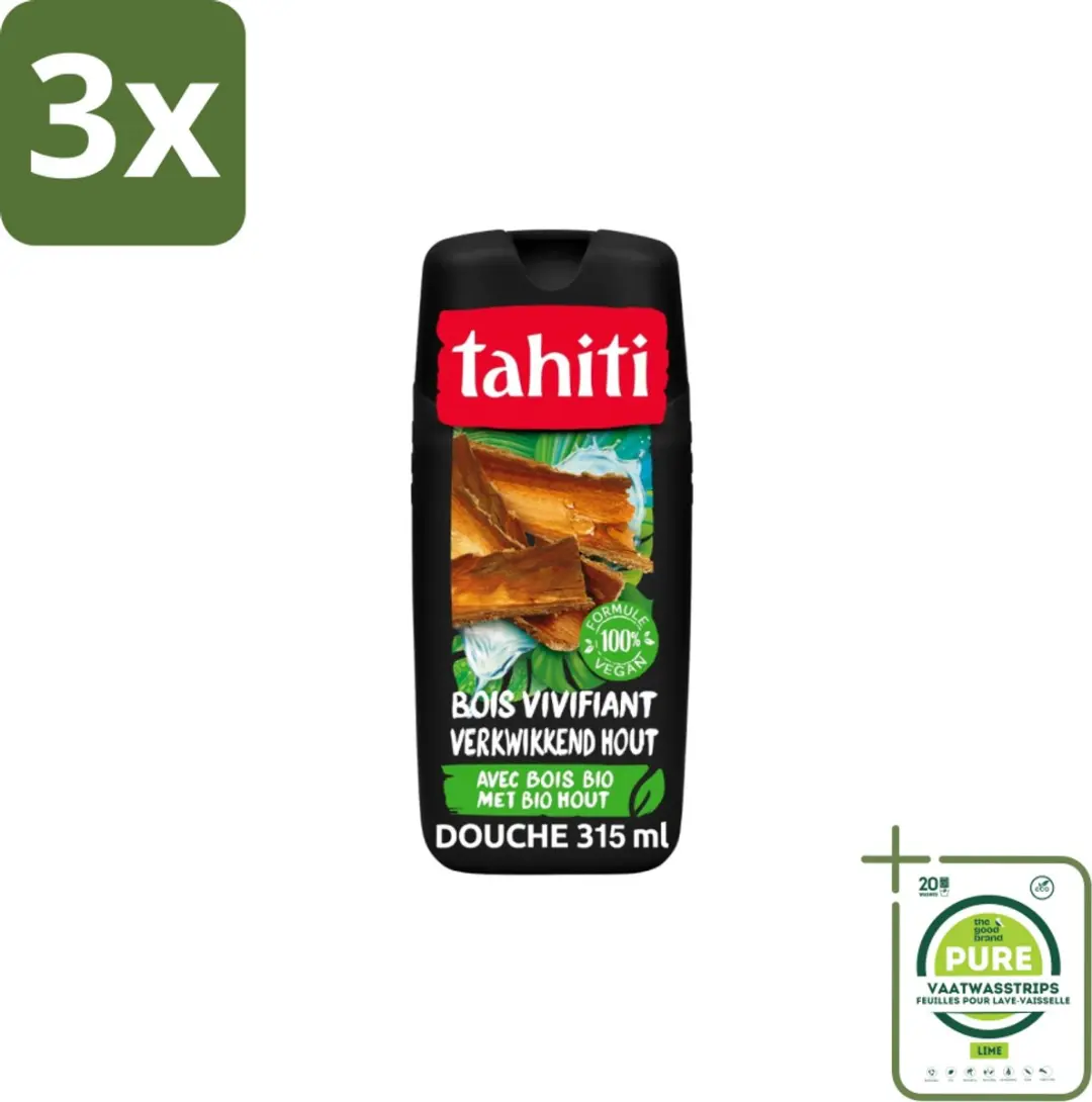 Tahiti Douchegel Tropenhout Vegan 315ml - 3 Stuks