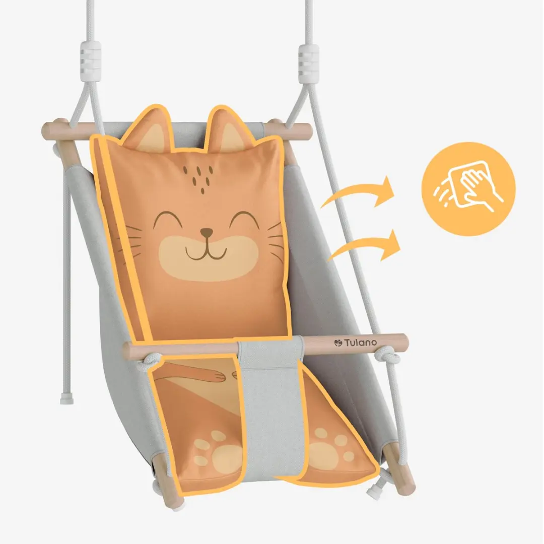 Tulano Hop 45 Cat Babyschommel - Grijs/Roze