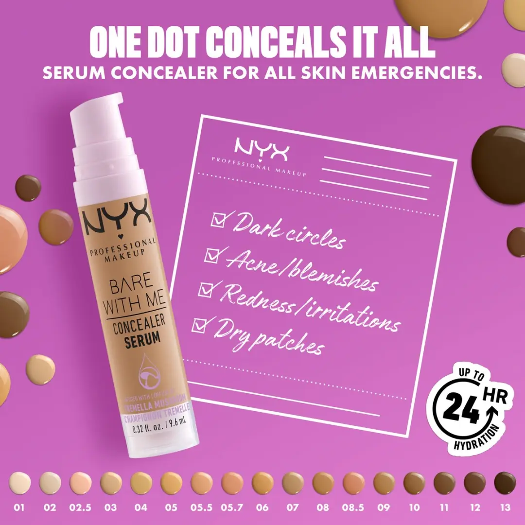 NYX Bare With Me Concealer Serum - Vanilla 9,6ml