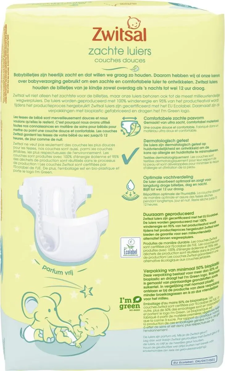 Zwitsal Luiers Mini Maat 2 - 252 Stuks