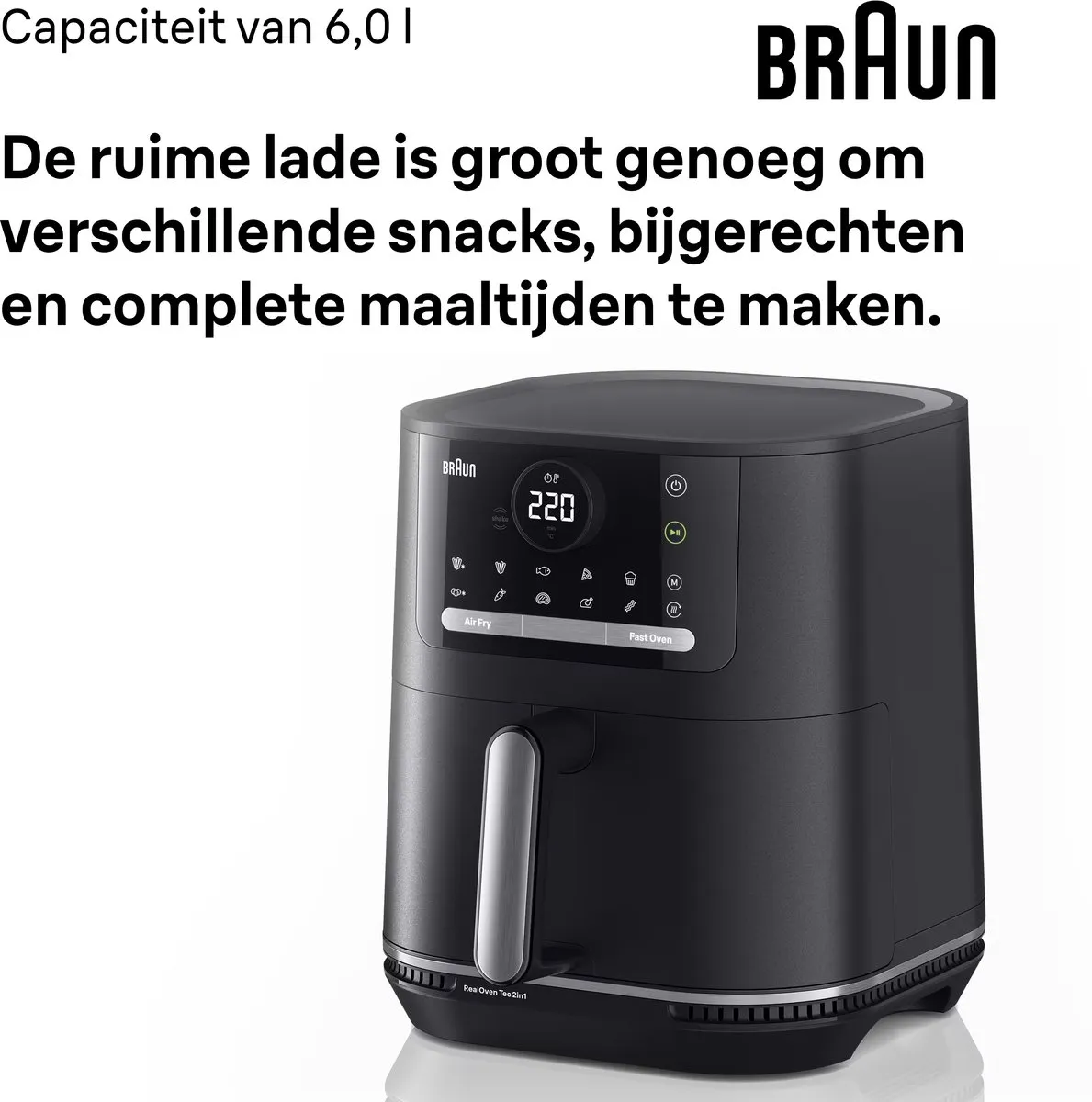 Braun MultiFry 5 HF5050 Airfryer 2-in-1 6L - 2000W - Zwart/Grijs