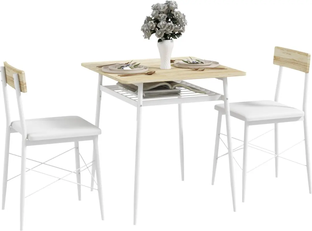 Homcom Eettafelset 70x75cm Eiken