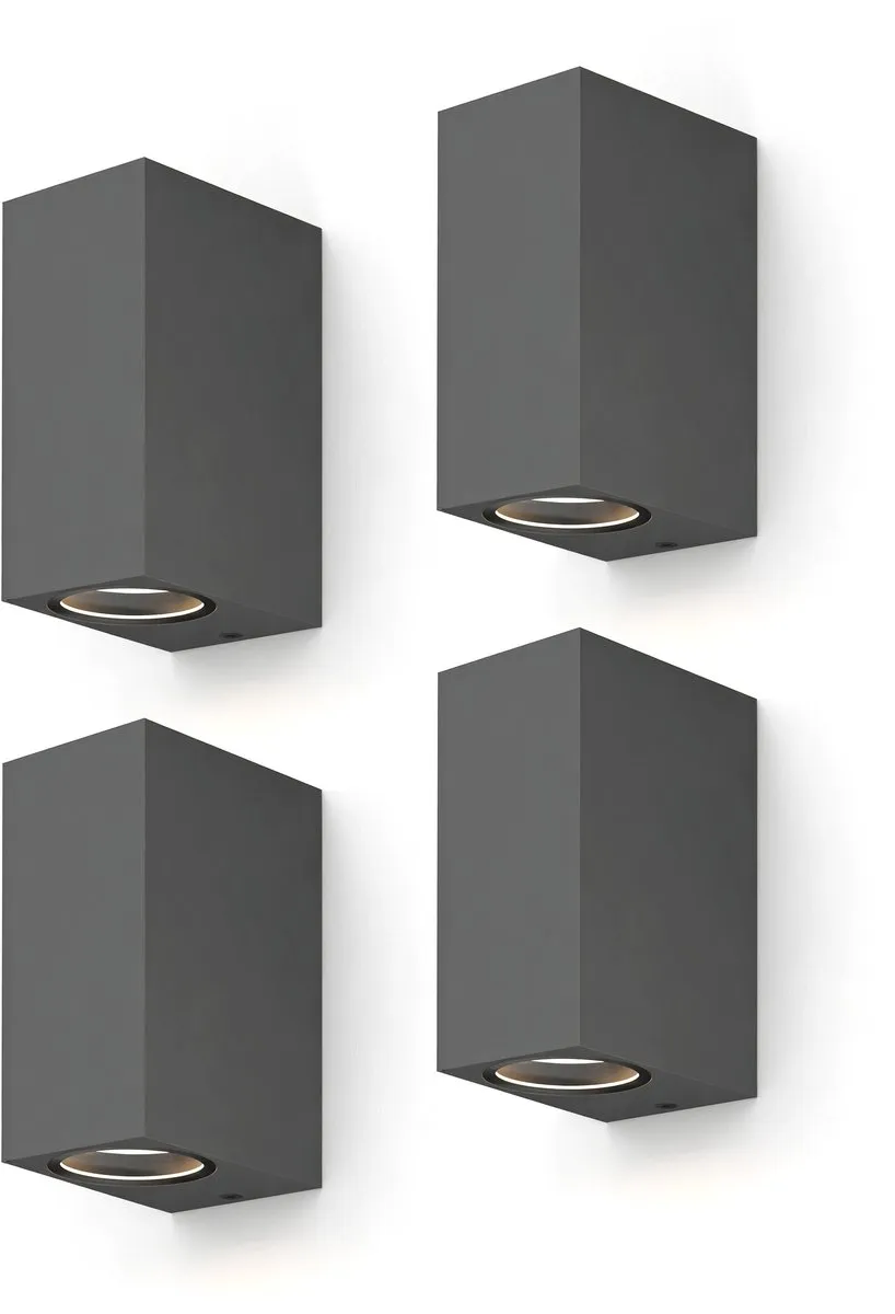 Calex Wandlamp Bergamo 2x GU10 IP54 Antraciet