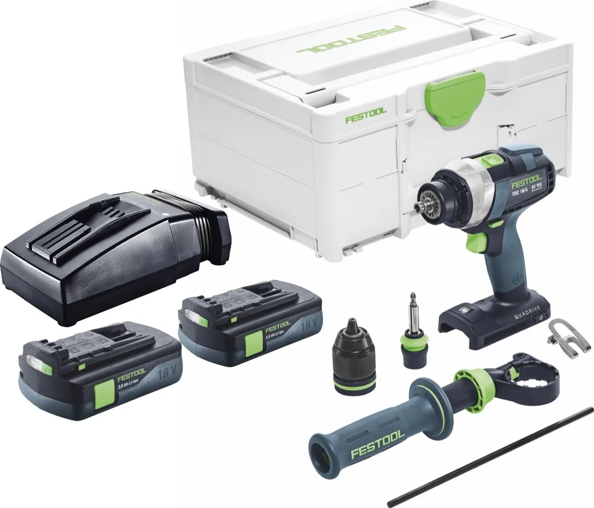Festool TDC 18/4 I-Basic Accuschroefboormachine 75Nm - 2x 3.0Ah Accu