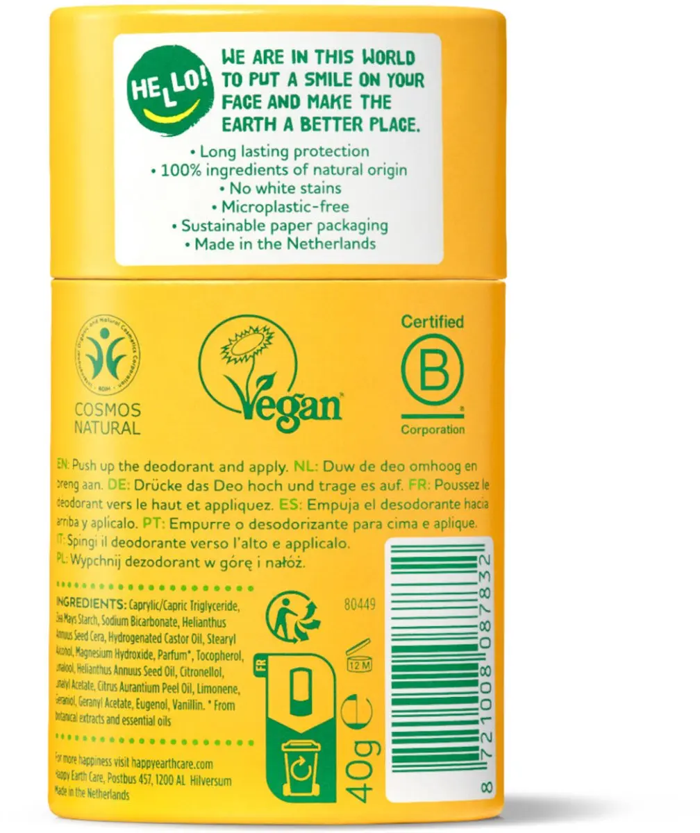 Happy Earth Jasmine Ho Wood Deodorant Stick 40g