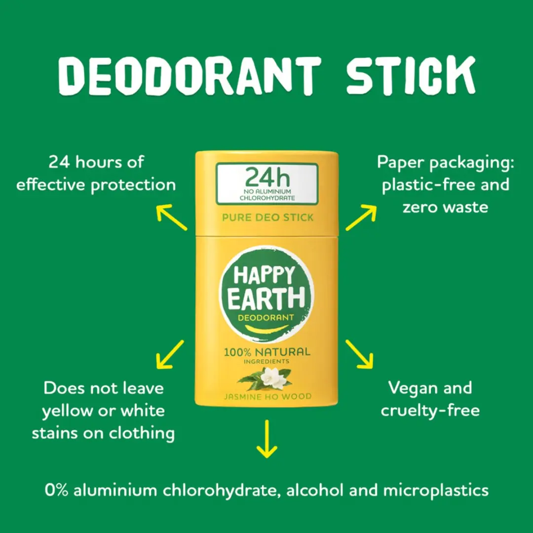 Happy Earth Jasmine Ho Wood Deodorant Stick 40g