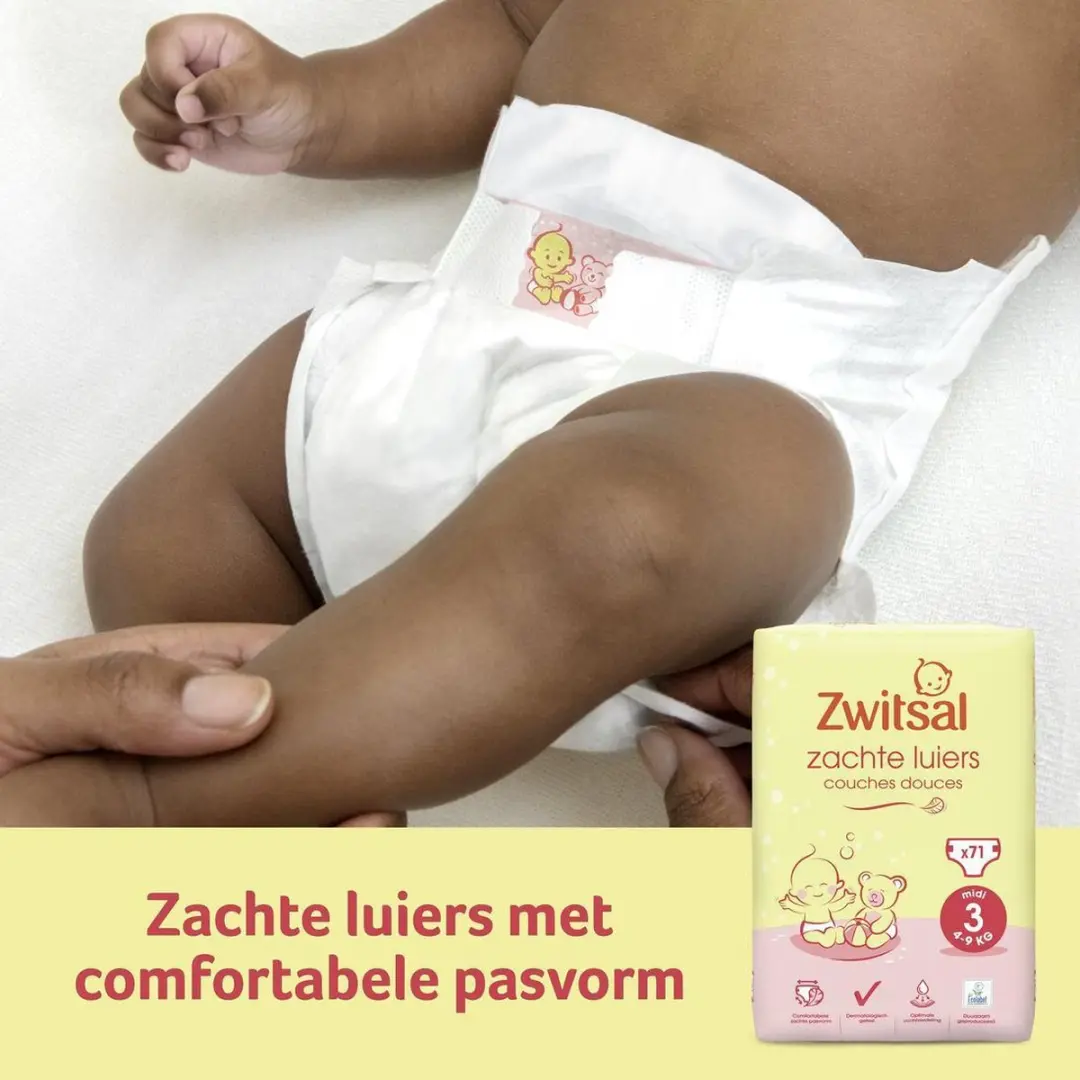 Zwitsal Luiers Midi Maat 3 - 213 Stuks