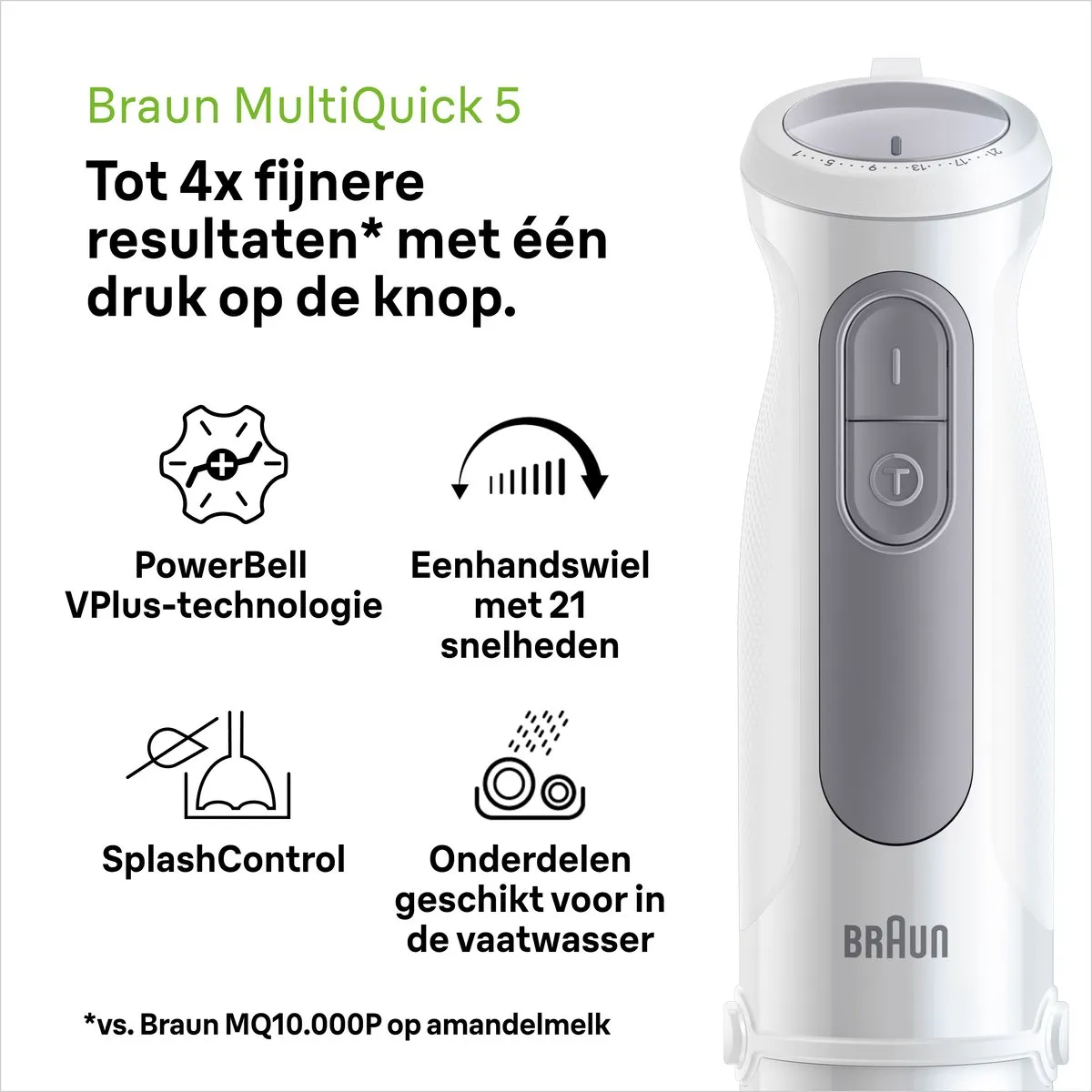Braun MultiQuick 5 MQ50.201M Staafmixer - 1000W - Wit