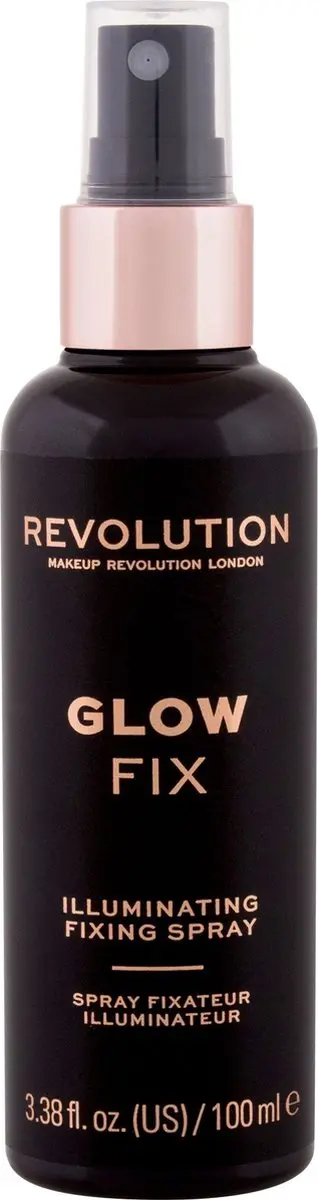 Makeup Revolution Illuminating Fixing Spray 100ml - Goud/Roz/Zwart