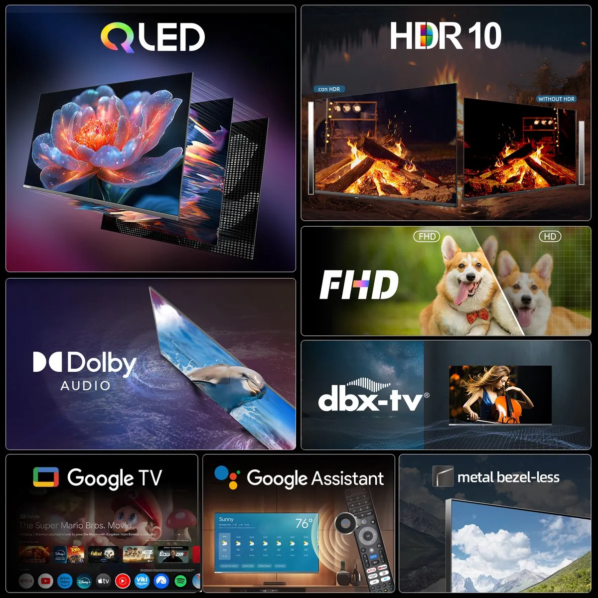 CHiQ L43QM10V QLED Pro Smart TV 43" - Full HD - Zwart