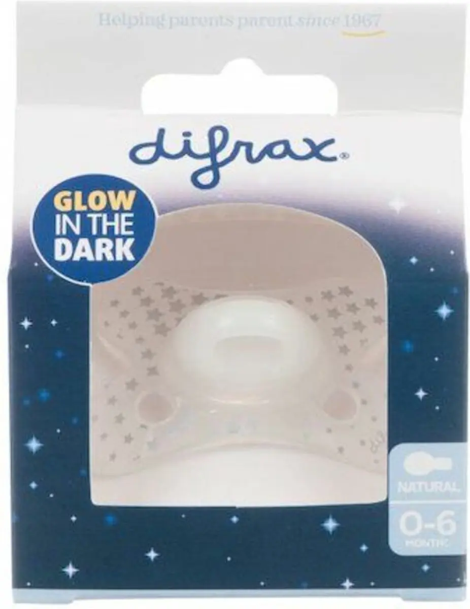 Difrax Fopspeen Natural 0+ Glow In The Dark