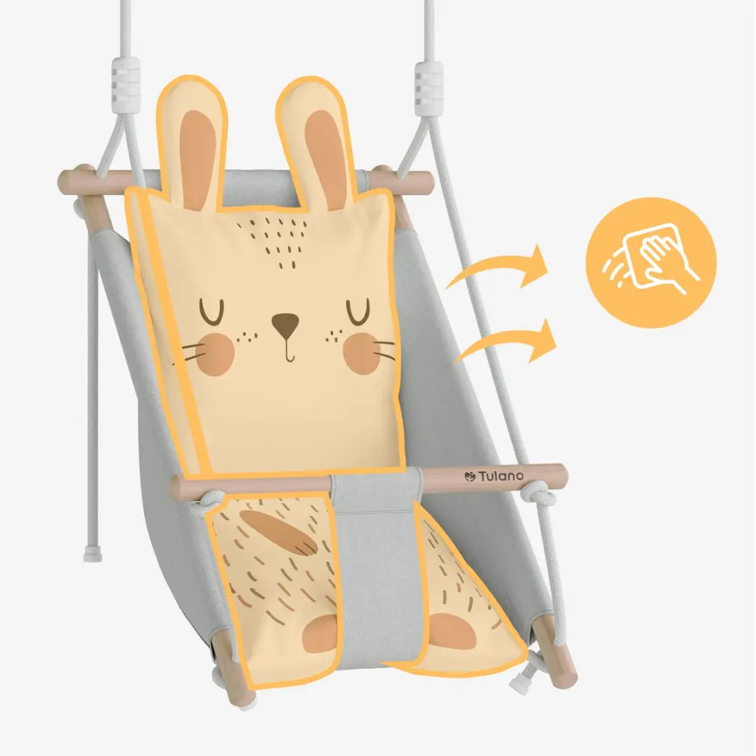 Tulano Hop 45 Rabbit Babyschommel - Grijs/Wit