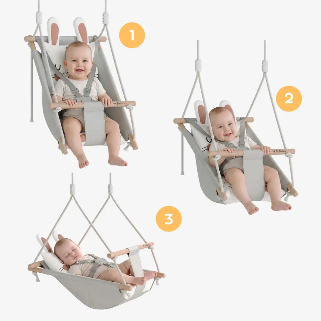 Tulano Hop 45 Rabbit Babyschommel - Grijs/Wit