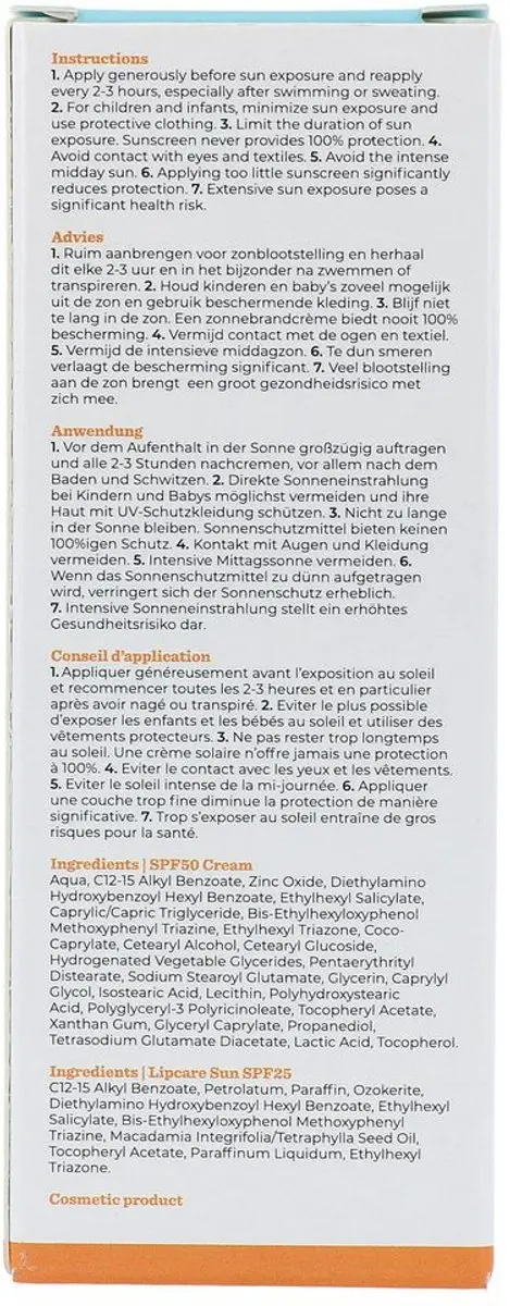 Drs Leenarts Suncare Ski Combi-tube - Zonnebrand SPF50 20ml + Lippenbalsem SPF25