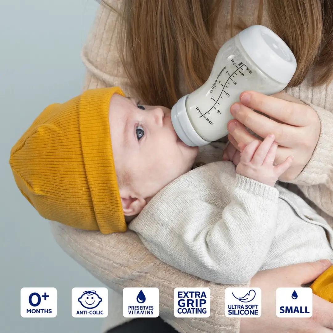 Difrax Babyfles 170ml Natural S-Fles - Anti-Colic - Lichtblauw - 2 Stuks
