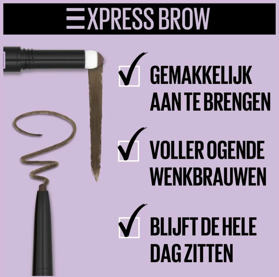 Maybelline Brow Satin Duo Wenkbrauwpotlood & Poeder 02 Medium Brown - 3 Stuks