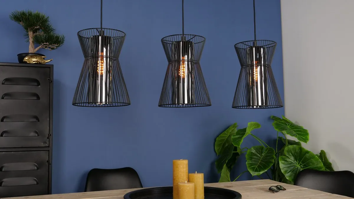 Eglo Maseta Hanglamp E27 - 3 Lichtpunten - 93 cm - Zwart