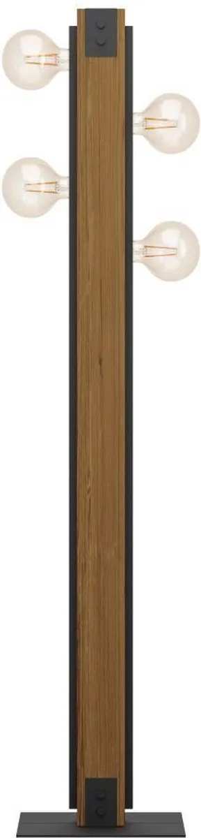 Eglo Layham Vloerlamp E27 - 127,5 cm - Zwart/Bruin