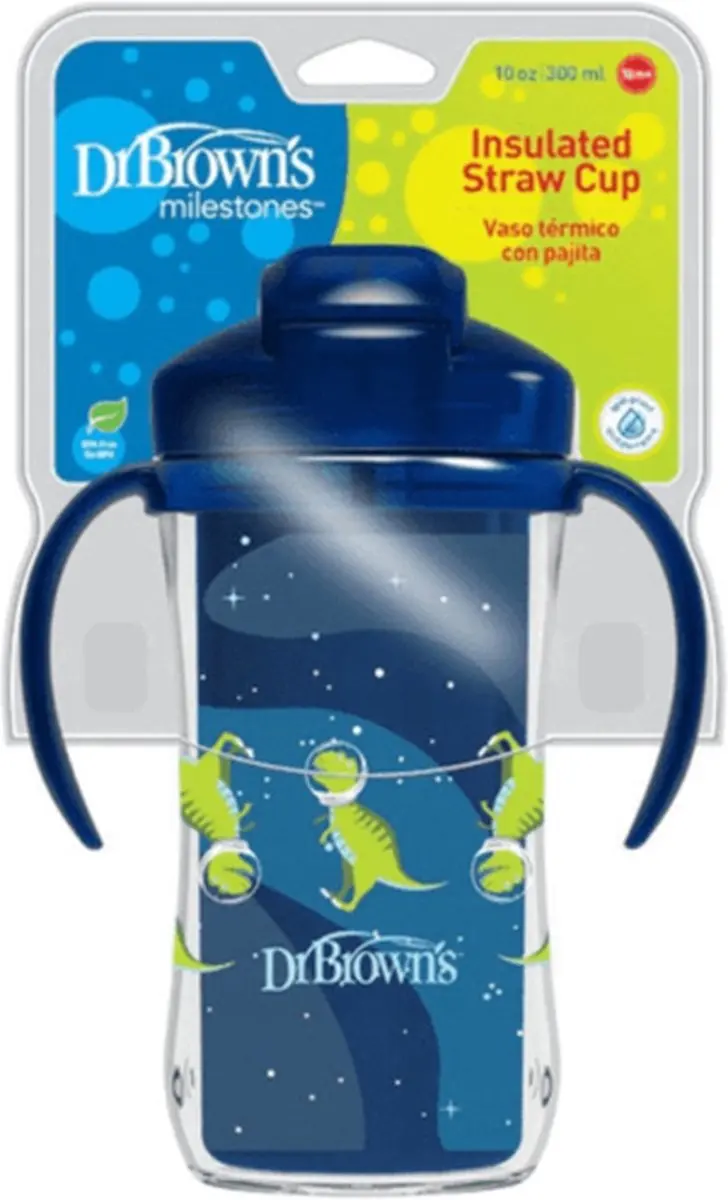 Dr. Brown's Thermische Mok met Rietje 300ml - Roze - afbeelding 4 van 5
