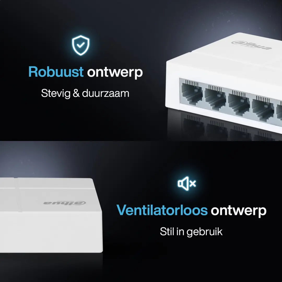 Dahua PFS3005-5ET-L Ethernet Switch 8 Poorten - 1.6 Gbps