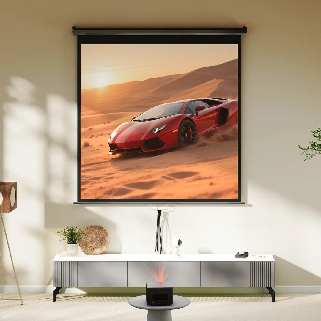 Homcom Projectiescherm 162,5x162cm - Zwart