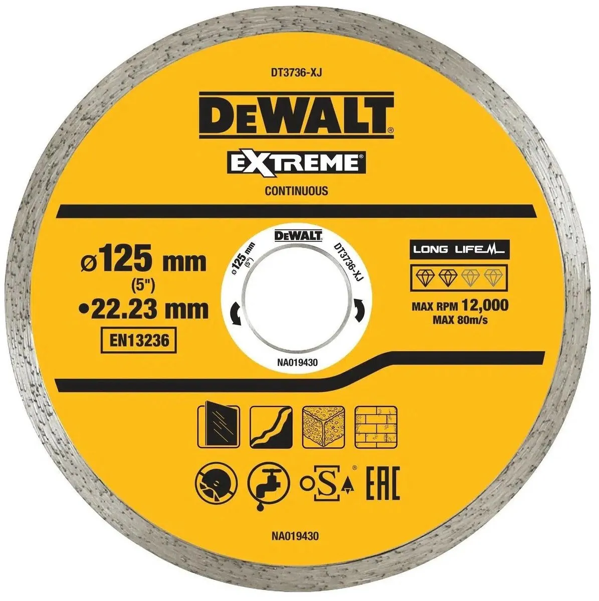 DeWalt DT3736 Diamantdoorslijpschijf 125mm - Keramiek