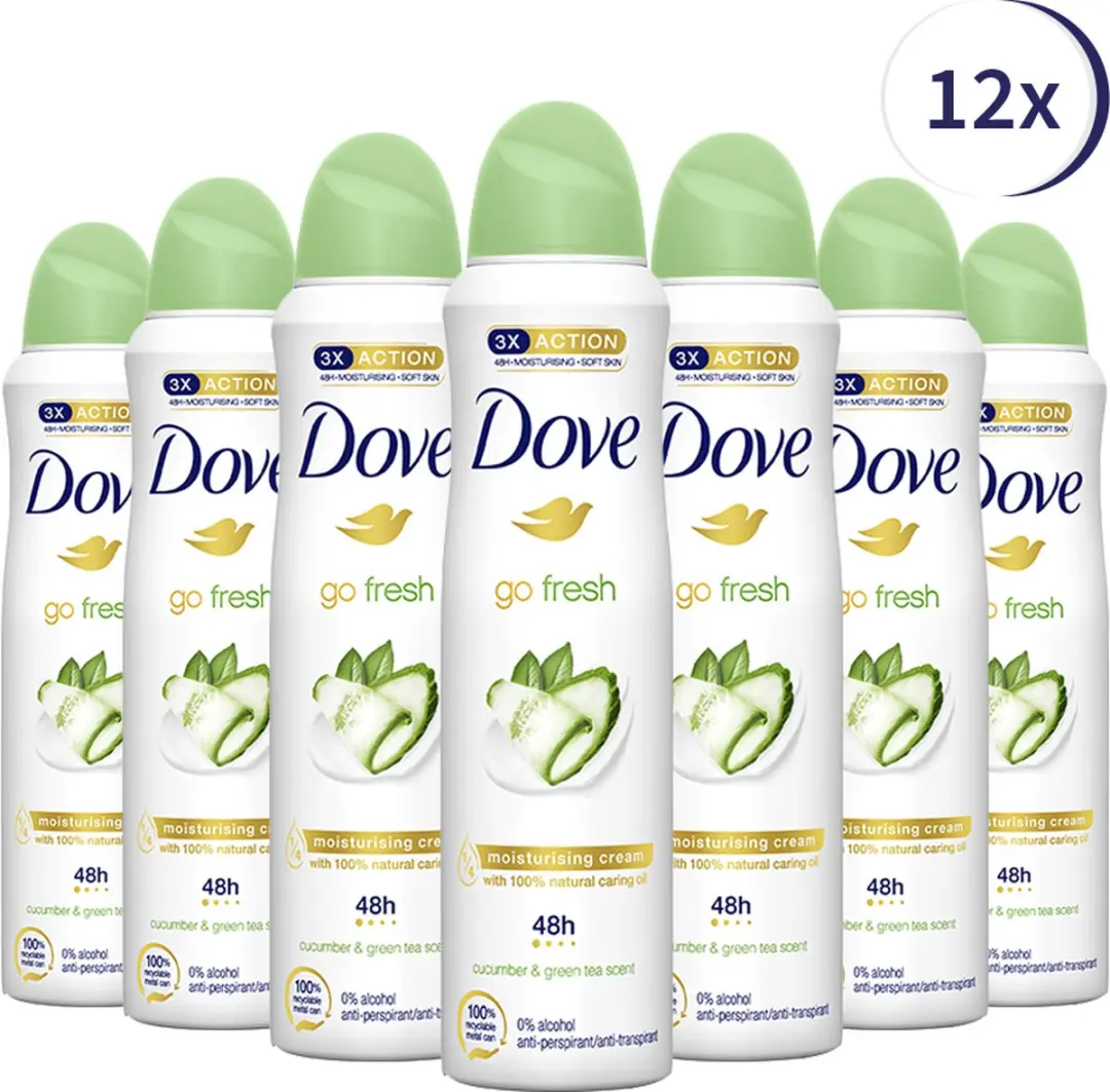 Dove Go Fresh Anti-transpirant Spray Komkommer - 12x150ml