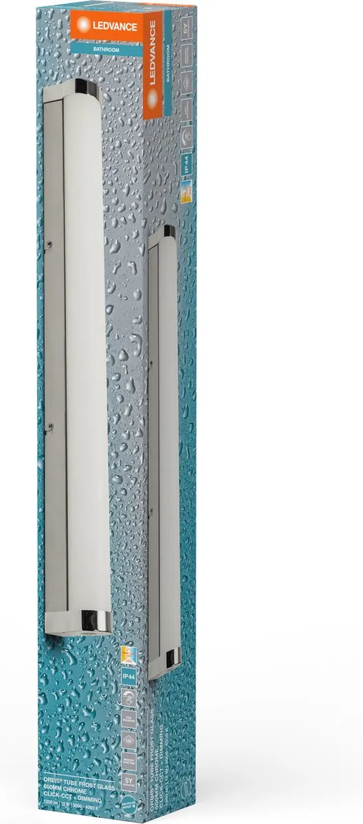 LEDVANCE ORBIS Orbis Tube Frost Glass 60cm Wandlamp - 12W 1200lm - Mat Glas/Chroom