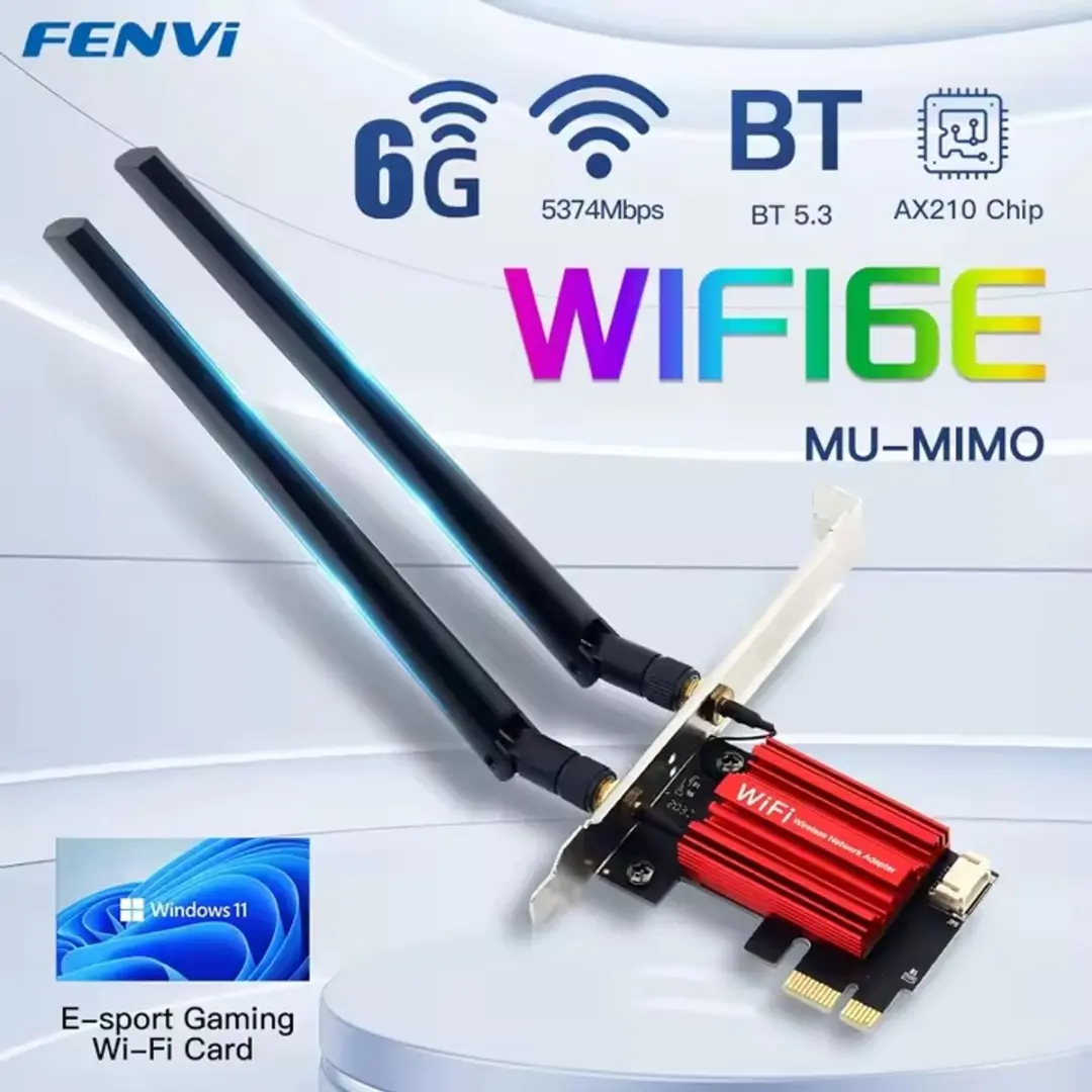 NÖRDIC PCIe AX210 WiFi Kaart 104 - Tri-Band 5400 Mbps