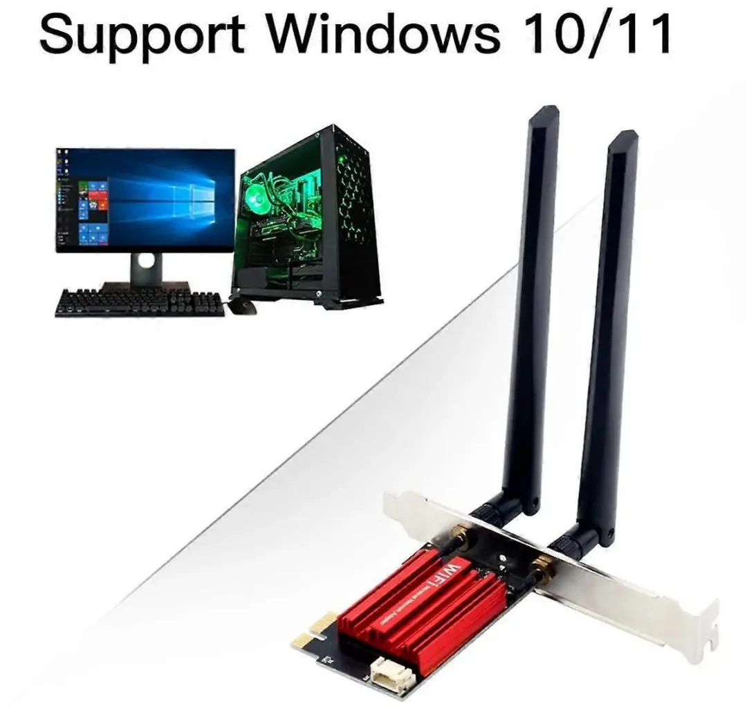 NÖRDIC PCIe AX210 WiFi Kaart 104 - Tri-Band 5400 Mbps