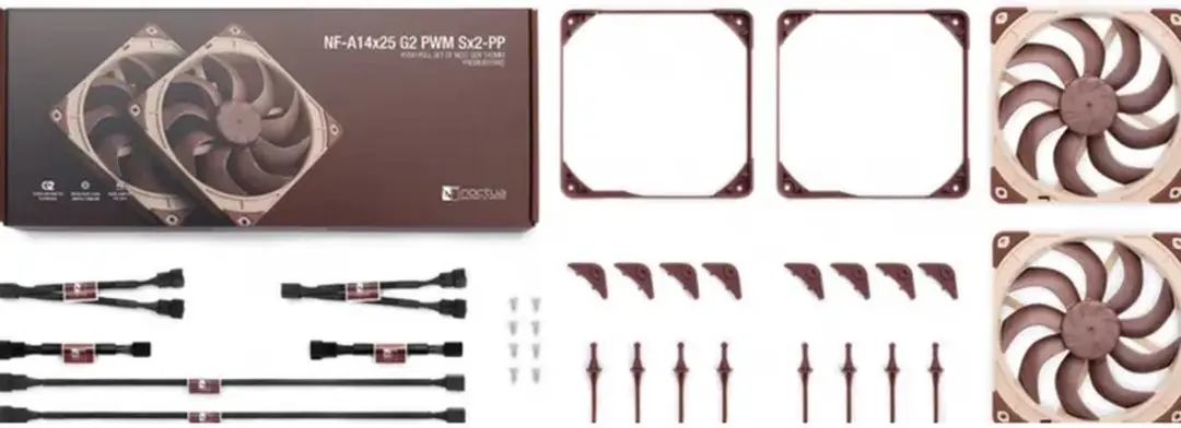Noctua NF-A14x25 G2 PWM Ventilator 2-pack - 140mm - 91.58 cfm