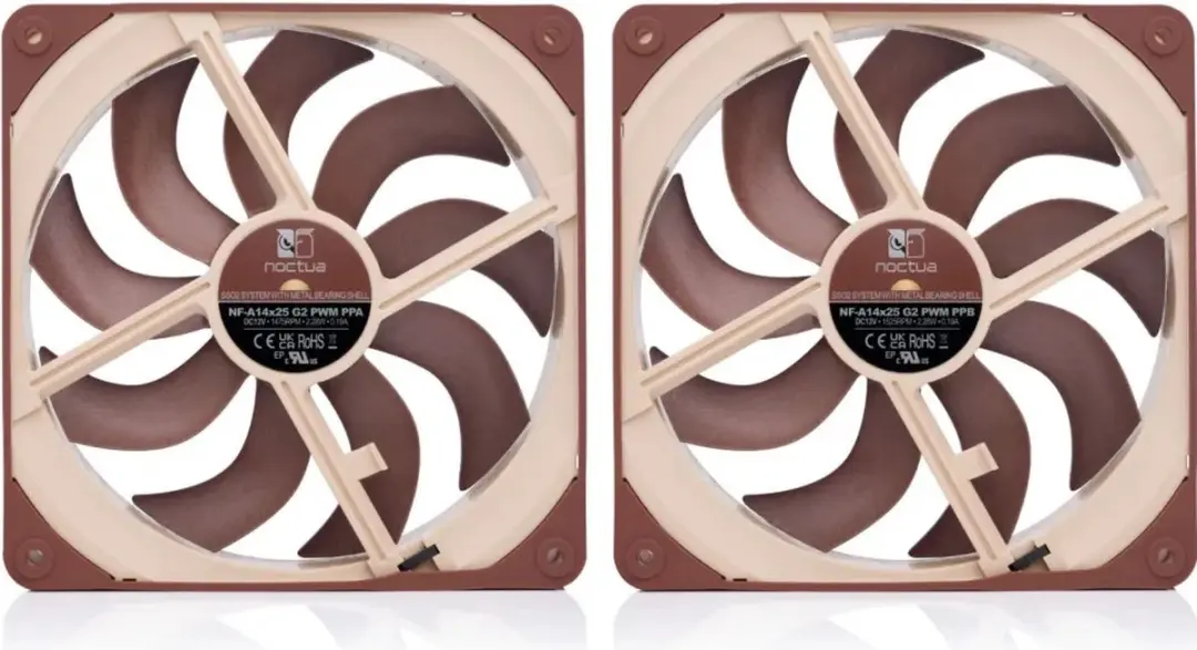 Noctua NF-A14x25 G2 PWM Ventilator 2-pack - 140mm - 91.58 cfm