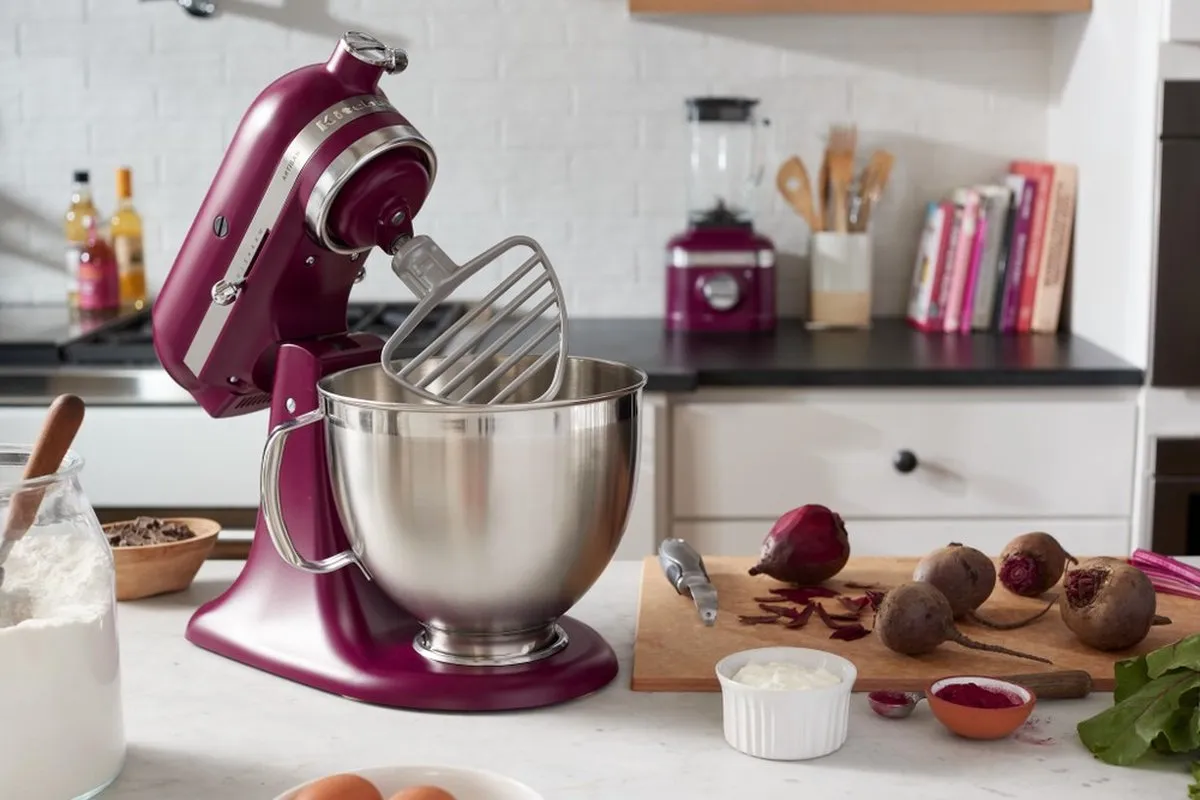 KitchenAid 5KSM195PSEBE Keukenmachine - 300W - 10 Snelheden - Bordeauxrood - afbeelding 5 van 6