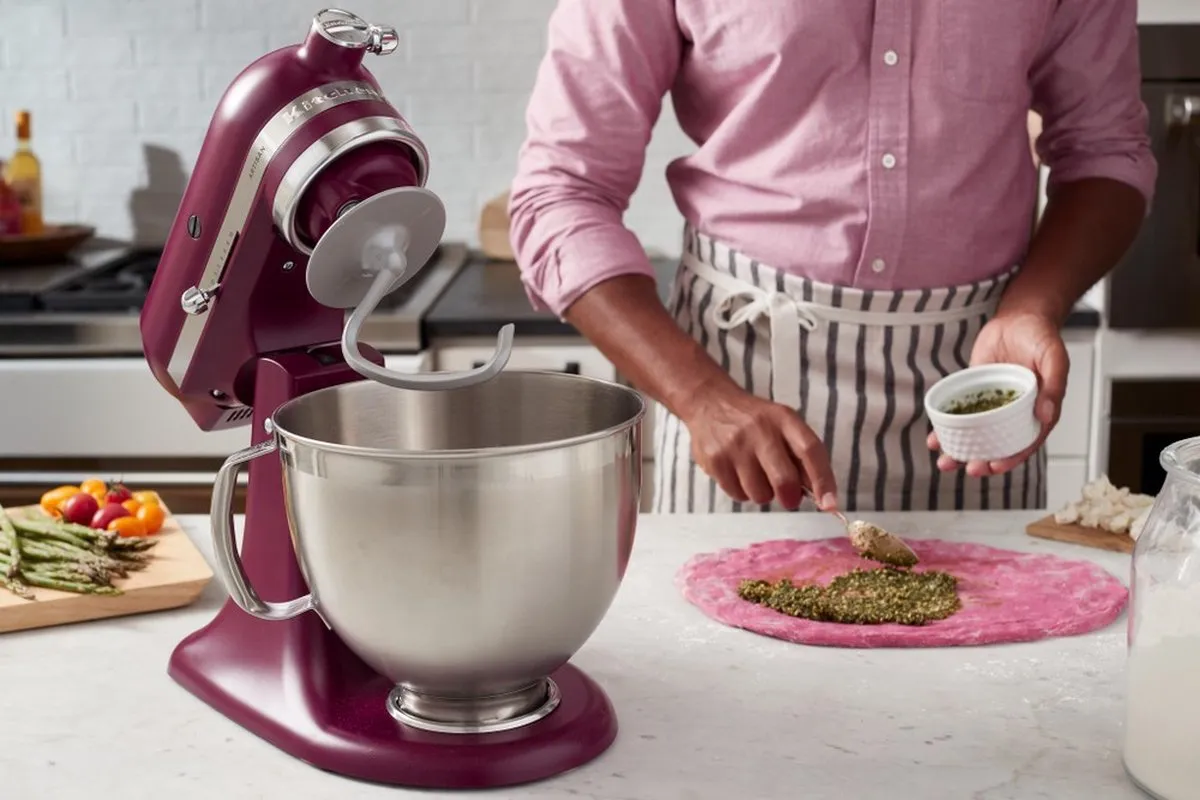 KitchenAid 5KSM195PSEBE Keukenmachine - 300W - 10 Snelheden - Bordeauxrood - afbeelding 4 van 6