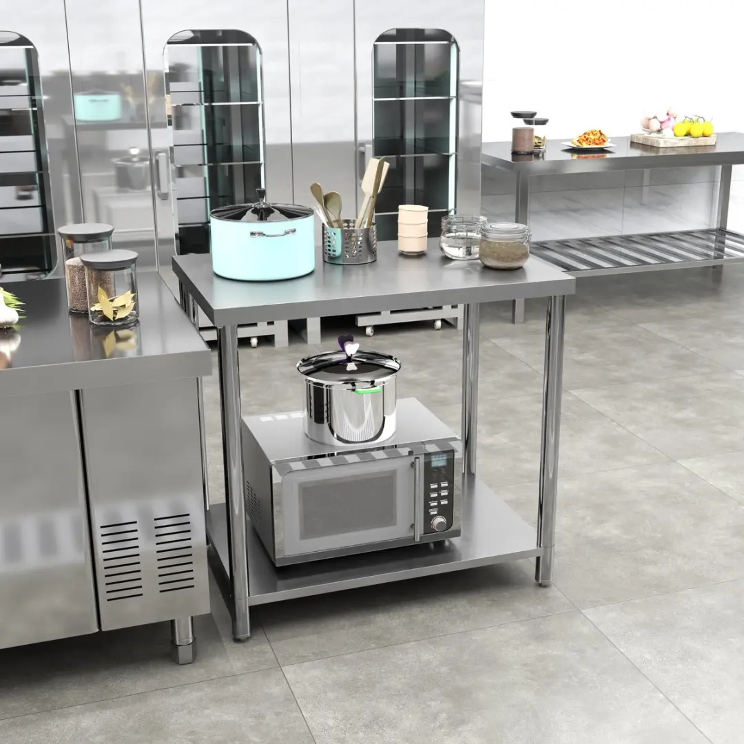 Homcom Werkbank RVS 90x60x86cm - Zilver