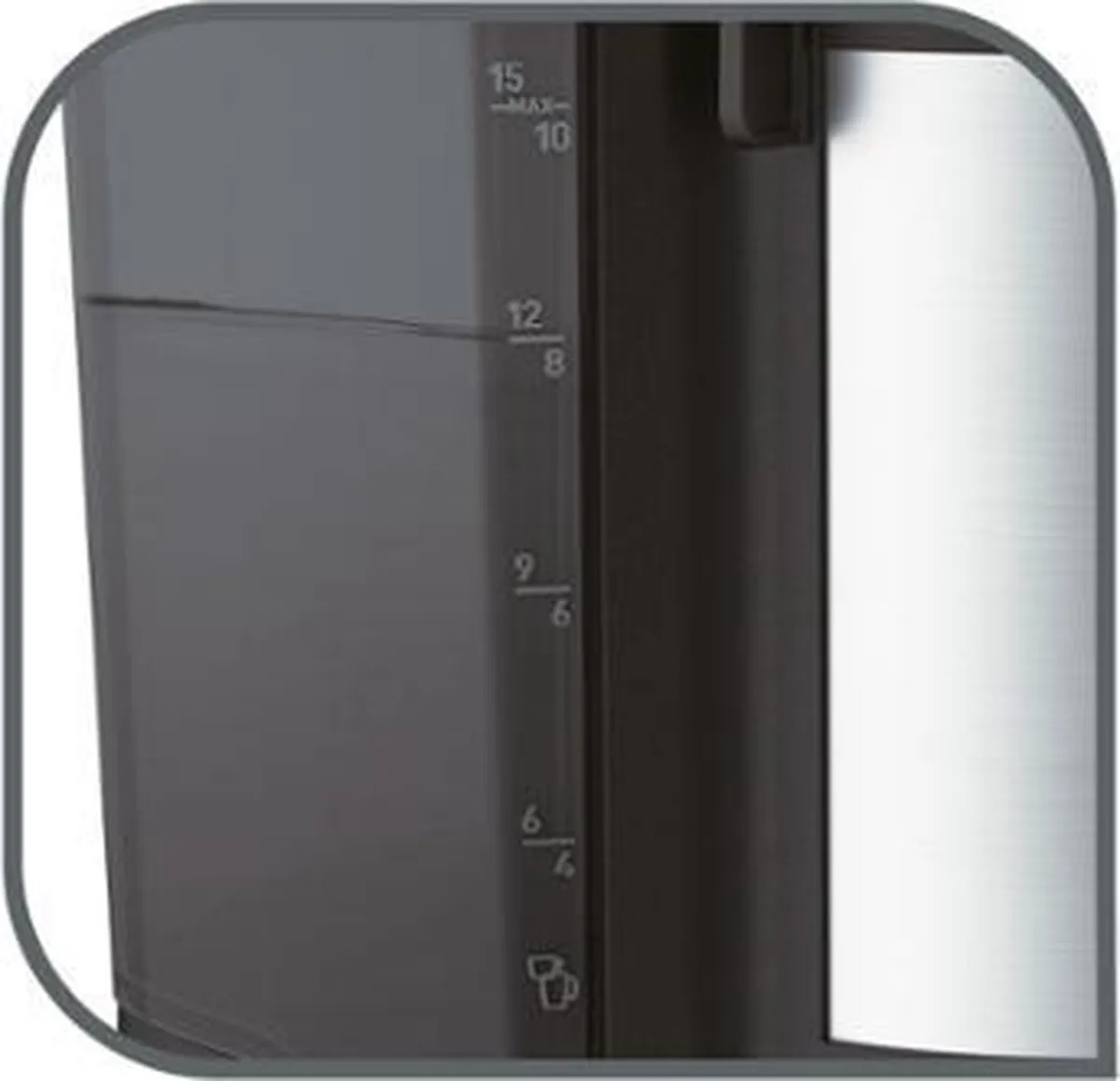 Moulinex Subito FG370811 Koffiezetapparaat 15 Koppen 1.25L - Zwart/Roestvrijstaal - afbeelding 4 van 6