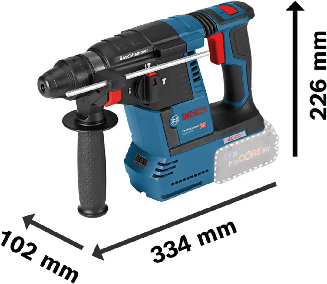 Bosch Professional 18V Accu Gereedschap Combiset GSR18V-65 GBH18V-26 - 2x 5.0Ah