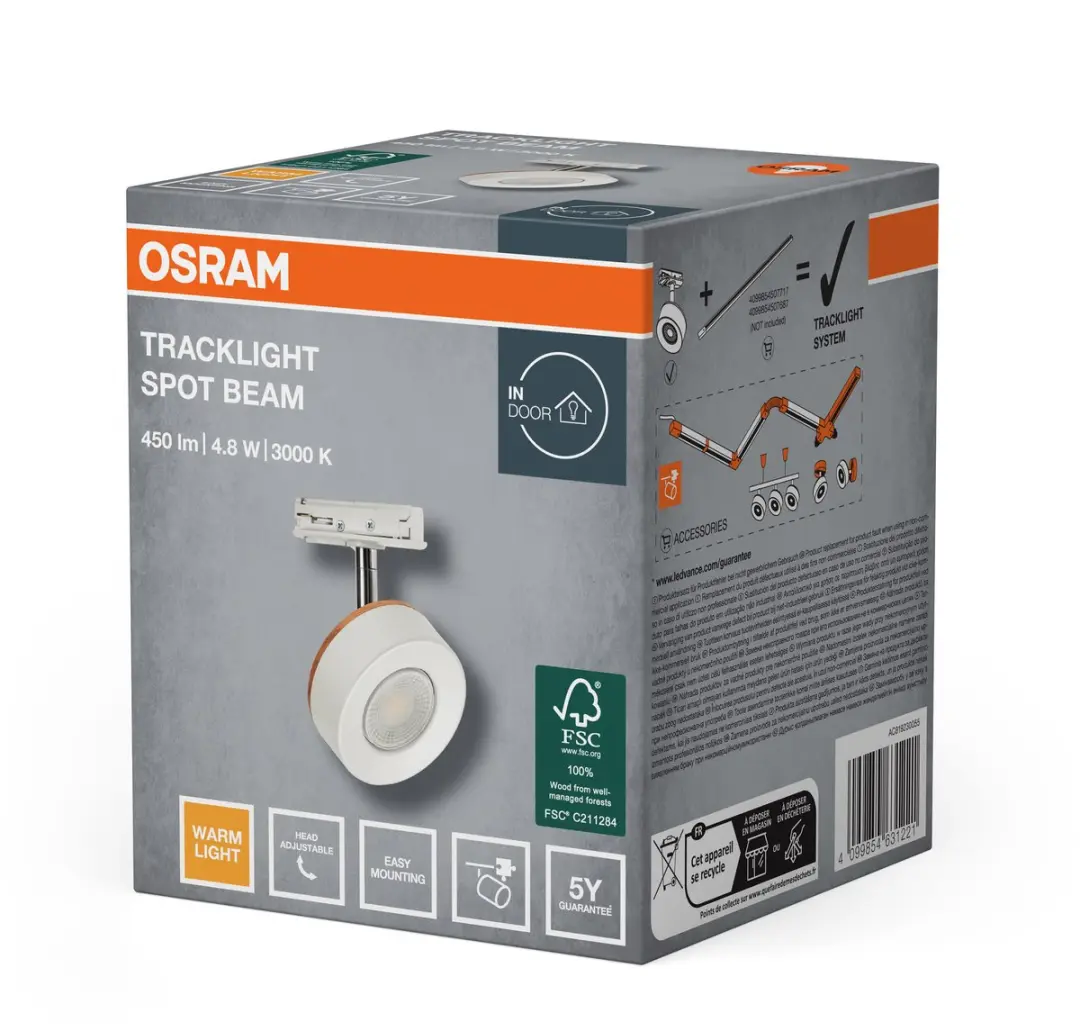 Osram Tracklight Spot Beam 4,8W 3000K - Warm wit