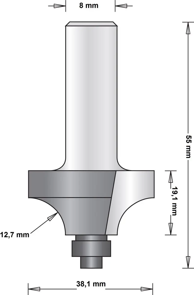Hikoki 8mm Afrondfrees Duivejager