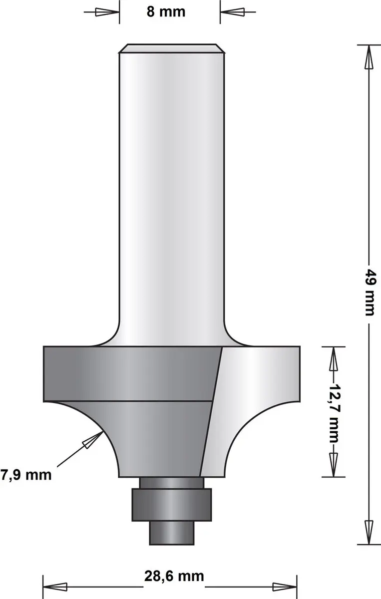 Hikoki 8mm Afrondfrees Duivejager
