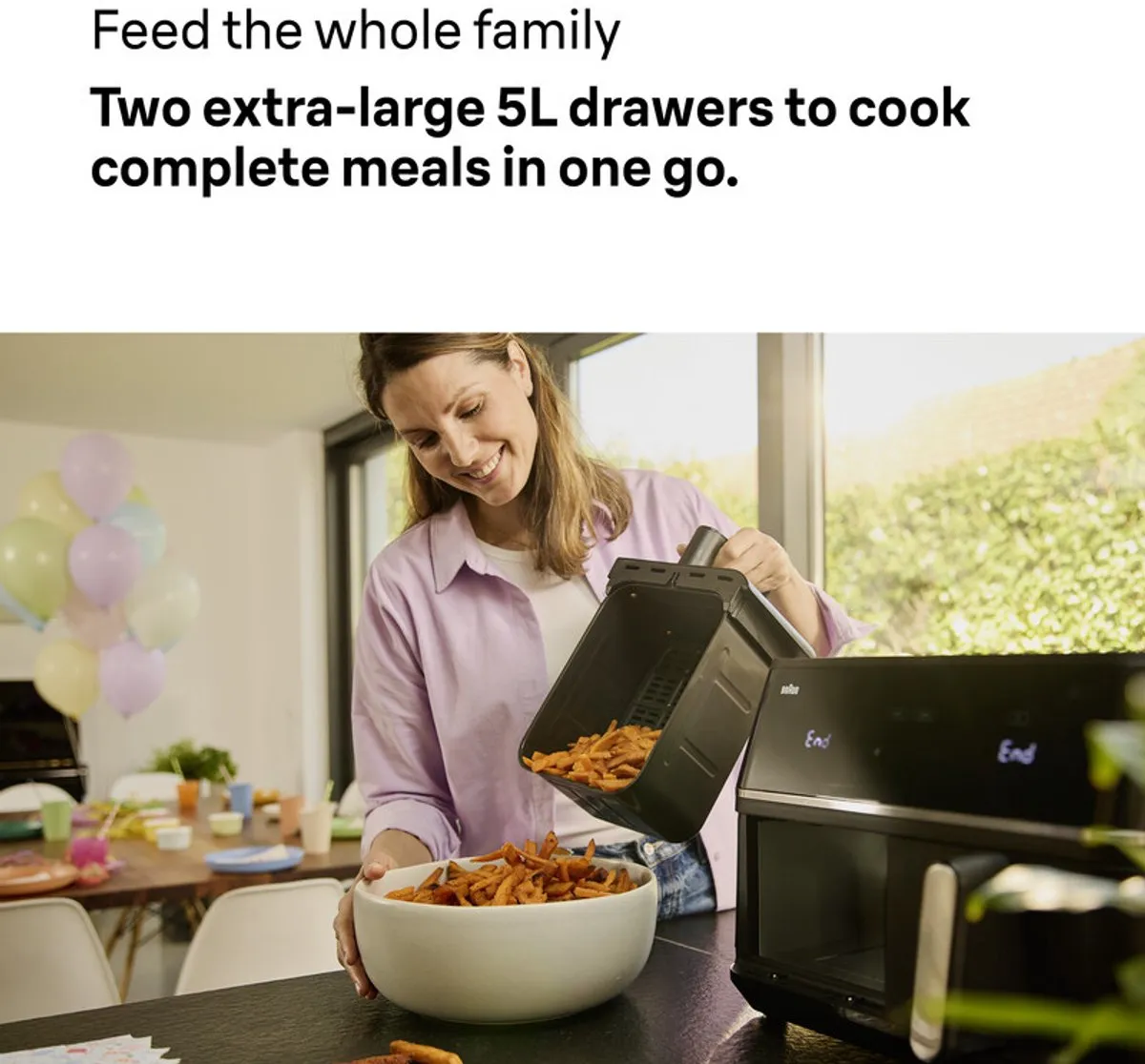 Braun TwinCook 5 TD5030IBK Dubbele Airfryer 10L - 2400W