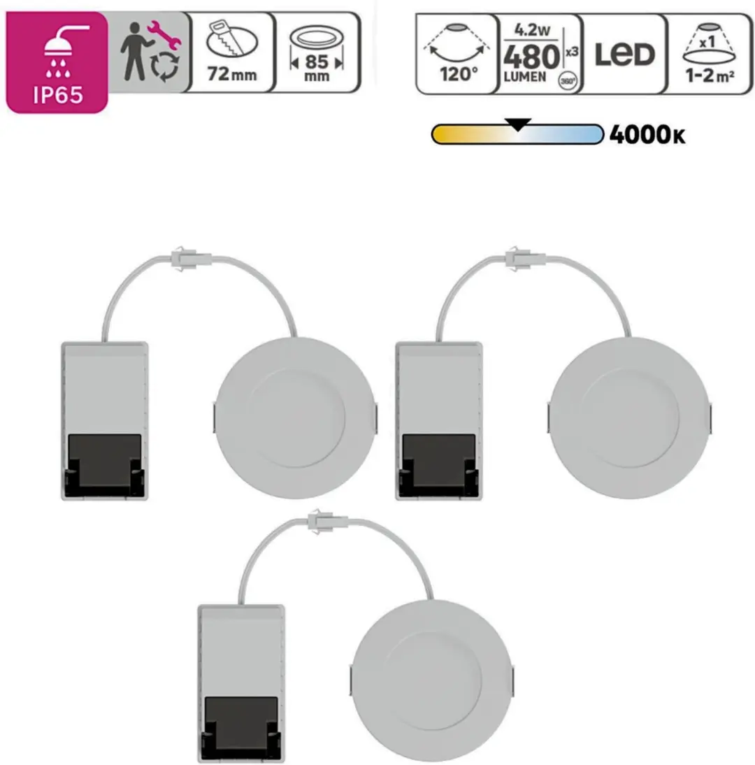 Inspire Kilia LED Inbouwspots Badkamer 480lm