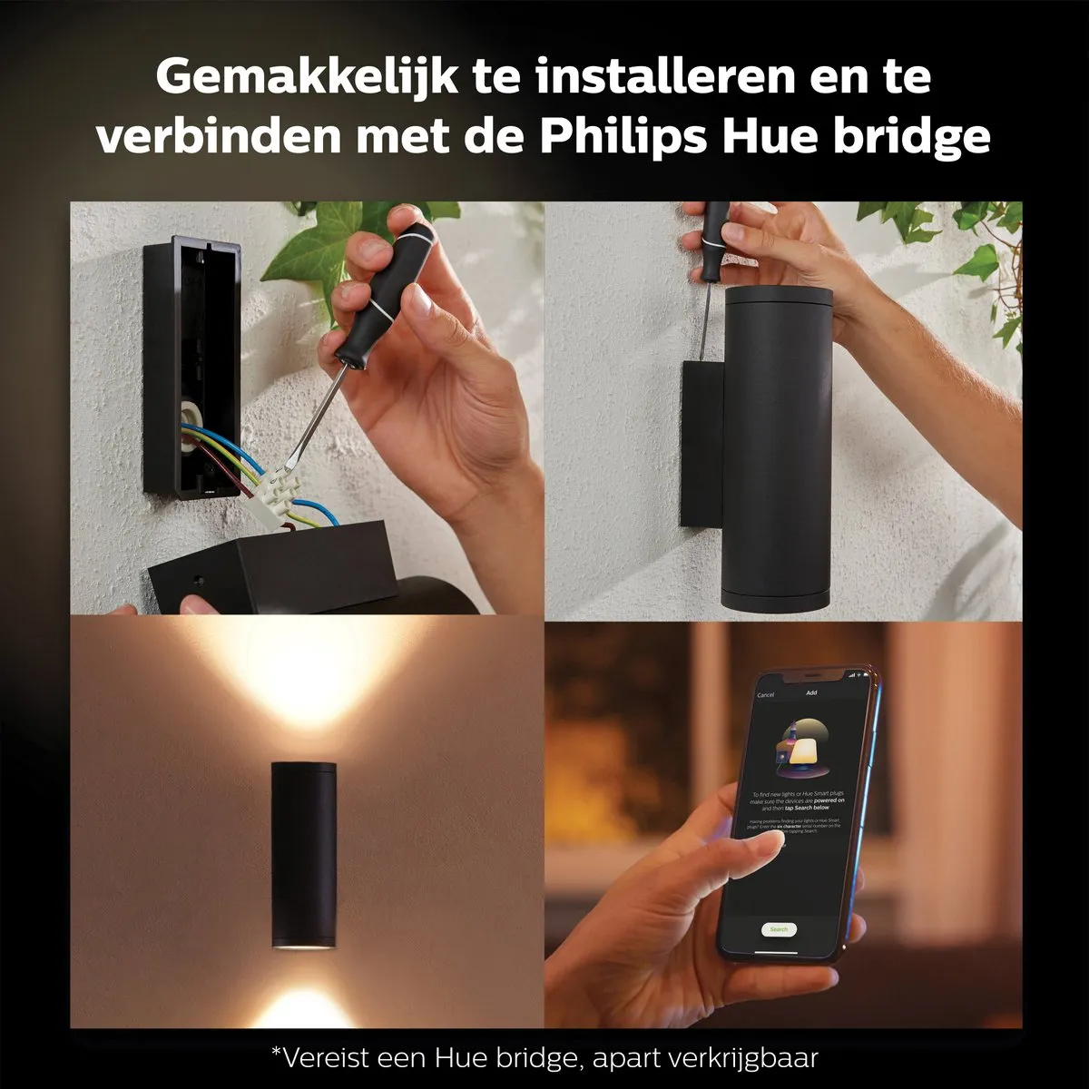 Philips Hue Appear Muurlamp - Zwart