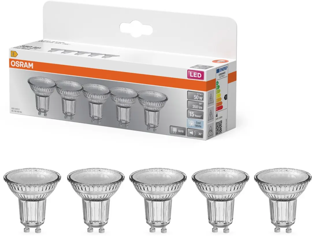 Osram LED Spotlamp Star PAR16 3,7W GU10 - 350lm - 4000K - 5 Stuks