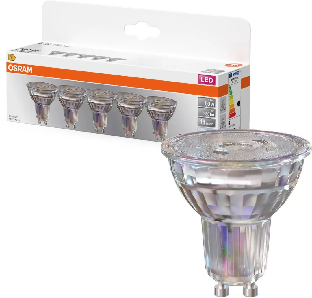 Osram LED Spotlamp Star PAR16 3,7W GU10 - 350lm - 4000K - 5 Stuks