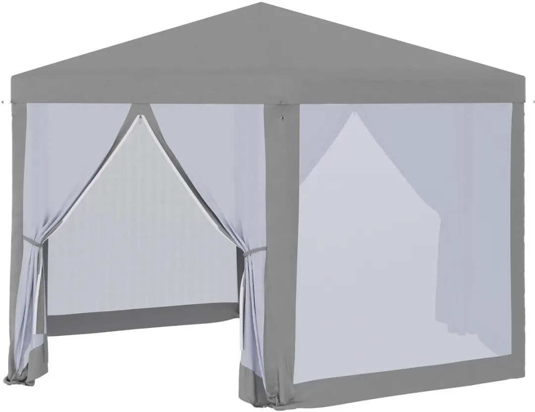 Outsunny Partytent 400x350x250cm - Grijs - 2 Zijkanten