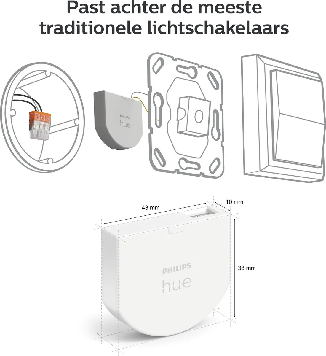 Philips Hue Wandschakelaar Module - 4 Lichtpunten - Wit