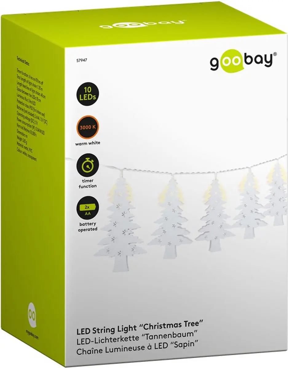 Goobay 57947 LED Lichtdecoratie Ketting - 10 Lampen Warm Wit