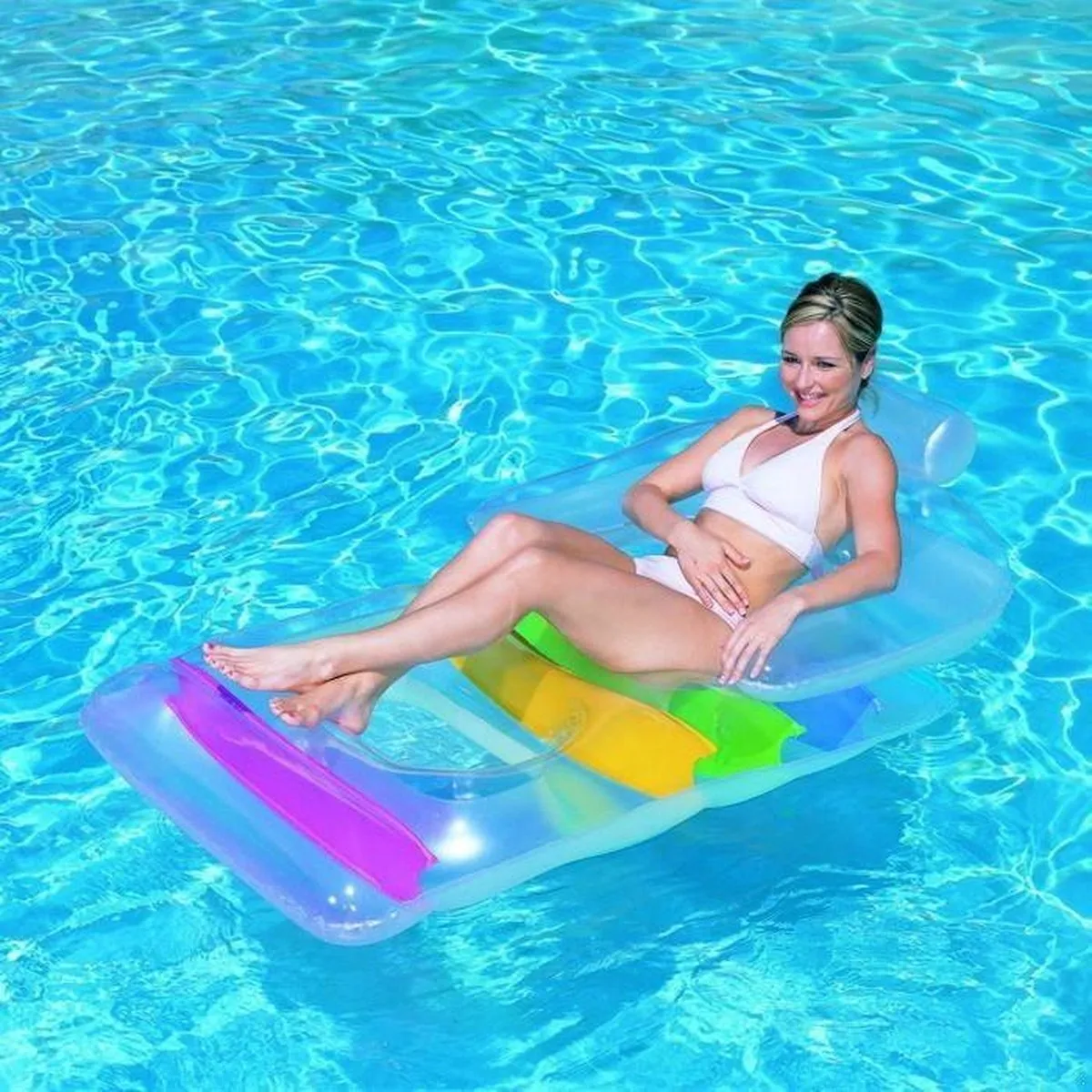 Bestway Drijfstoel Volwassenen 165x89cm - Regenboog